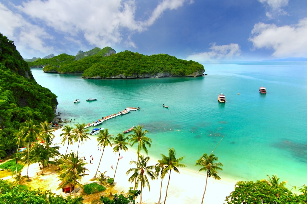 Koh Samui er en av de større øyene sør i Siambukten.