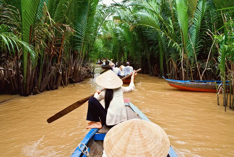 Mekong Deltat är en populär turistattraktion 